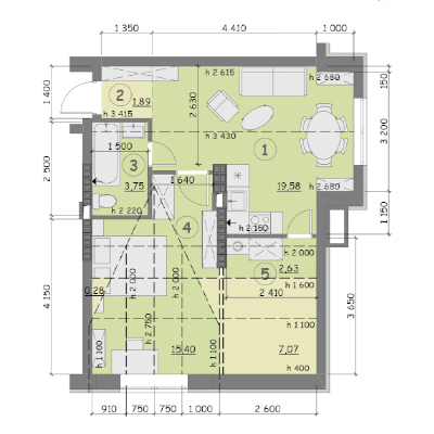 Однокімнатна квартира 1к тип 9