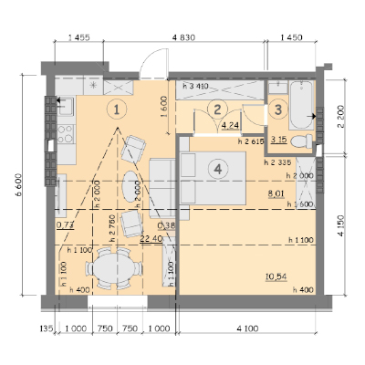 Однокімнатна квартира 1к тип 10а