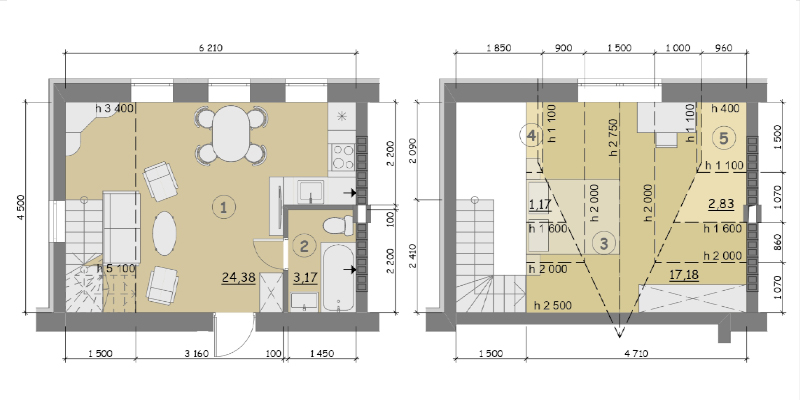 Двоповерхова квартира 2п тип 3